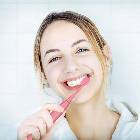 SOLUSTRE Sonic Electric Toothbrush Portable Teeth Cleaning Brush for Adults Rechargeable Pink Personal Care Oral