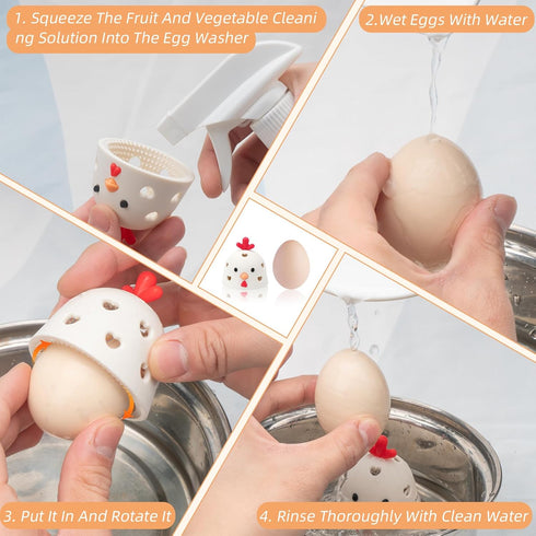TULOBI 2PCS Silicone Egg Cleaner for Fresh Eggs, Egg Washer for Fresh Eggs, Egg Scrubber for Fresh Eggs, Reusable