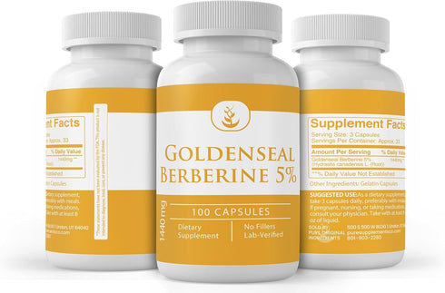 Pure Original Ingredients Goldenseal Berberine, Always Pure, Lab Verified (100 Count)