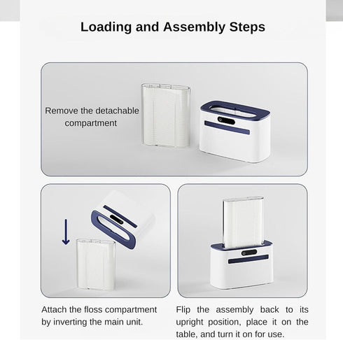Smart Touchless Floss Pick Dispenser with Sensor - Refillable and Rechargeable, 100 Picks, Hygienic Holder