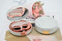 2 Pack Marble Contact Lens Case, All-in-One Travel Contact Container Soak Storage Kit (Rose Gold + Gold)