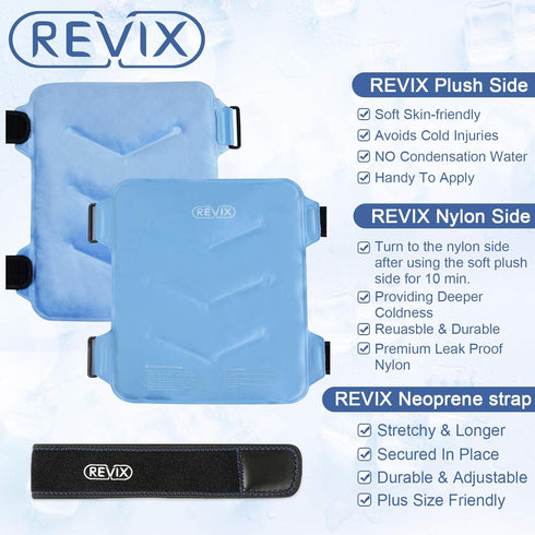 REVIX Hip Ice Pack Wrap for After Surgery, Reusable Cold Compress for Hip Bursitis, Soft Plush Lined for Pain Relief