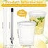 LemonRoad 50 Set 32oz Summer Lemonade Stand Cups with Lids Straws Puncher Clear Plastic Drink Buckets with Flat Lids