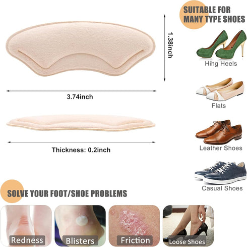 Ball of Foot Cushions, Metatarsal Pads for Women, Heel Grips for Pain Relief, Non-Slip Shoe Inserts for Loose Shoes