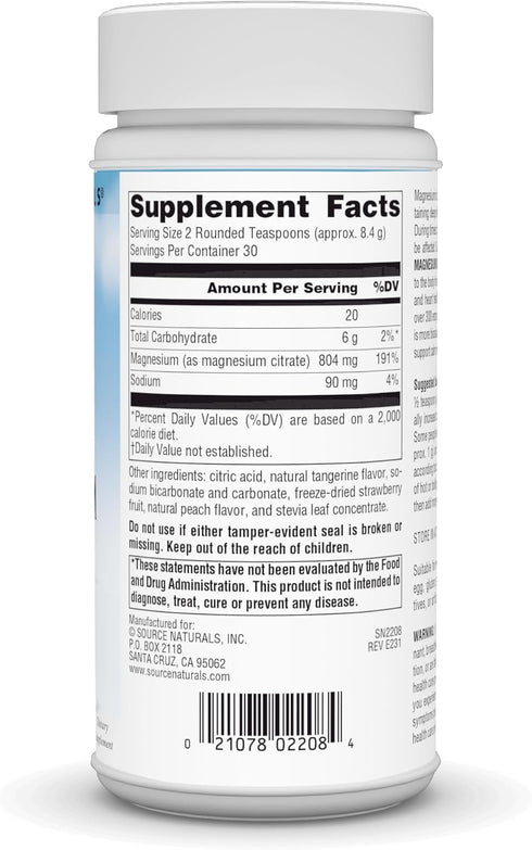 Source Naturals Serene Science Magnesium Serene, Tangerine Flavored, Peaceful Body*, 9 Ounce Powder