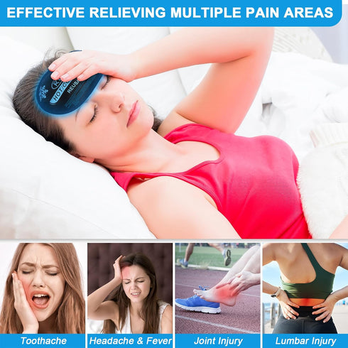 REVIX Ice Packs for Injuries Reusable, 5 Pack Hot and Cold Gel Ice Pack Set for Pain Relief, Swelling, Bruises, Inflammation and Post Surgery Recovery, Adjustable & Flexible for Knees, Back, and Neck