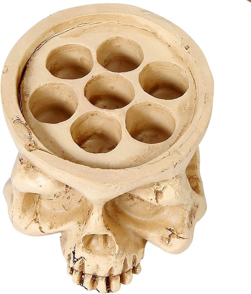 New Star Tattoo Ink Cup Holder, Hard Skull Resin Stand with 7 Holes for Tattoo Supplies and Permanent Makeup Kit
