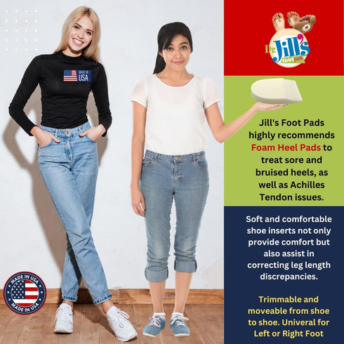 YJ64-6061, 1/2" (8 Pack) Dr. Jill's Foot Pads, Heel Pad Skived Soft Foam