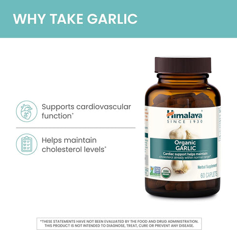 Immune 1400 60 Himalaya Organic Garlic - Herbal Supplement for Lipid Metabolism and Support - Vegan, Non-GMO, Gluten