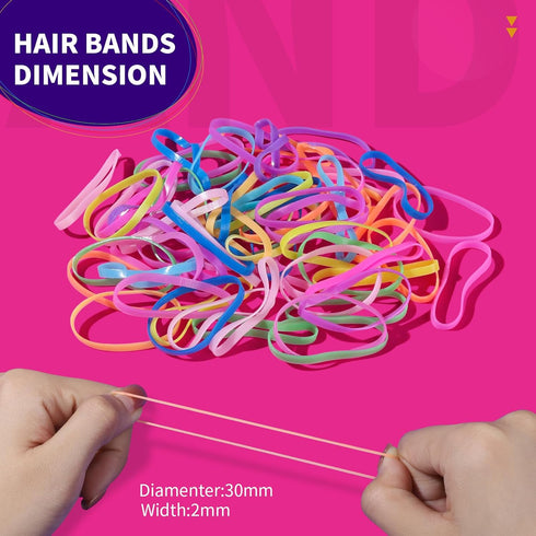 Teenitor Color Elastic Hair Bands, Hair Ties (2000pcs Multi Color Hair Holder Hair Tie Elastic Rubber Bands for Baby