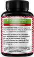 Korean Red Panax Ginseng 1200mg + Ginkgo Biloba, 120 Vegan Capsules - Extra Strength Root Extract Supplement for