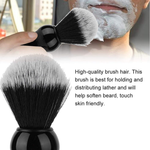 Shaving Brush with Wood Handle - Barber Cleaning Hairbrush Neck Duster for Salon and Home