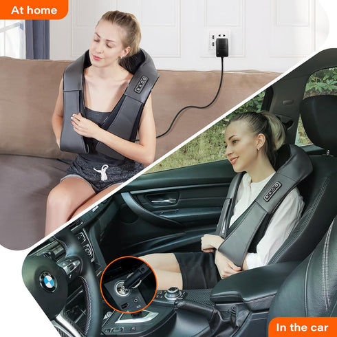 Shiatsu Neck Massager with Heat - Electric 3D Kneading Massage Pillow for Neck, Back, Shoulder Pain Relief