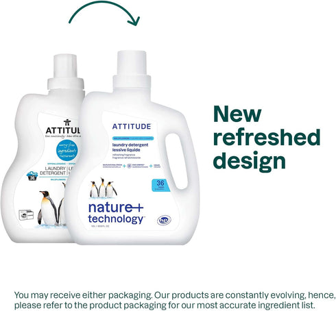 ATTITUDE Liquid Laundry Detergent, 60.8 Fl Oz, EWG Verified, 36 Loads, HE Compatible, Vegan, Wildflowers