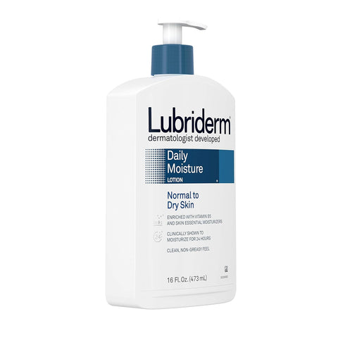 Lubriderm Daily Moisture Hydrating Body and Hand Lotion with Vitamin B5, 16 fl Oz