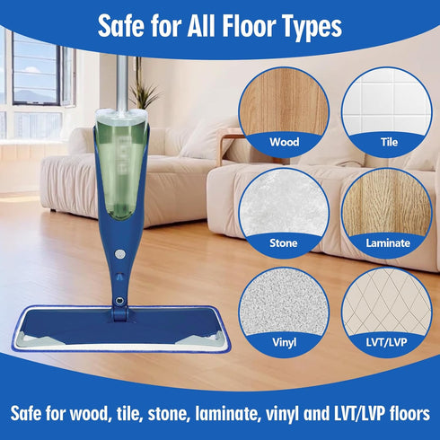 12 Pack Microfiber Cleaning Pads Compatible with All Bona Mops, Washable and Reusable for Hardwood Floors