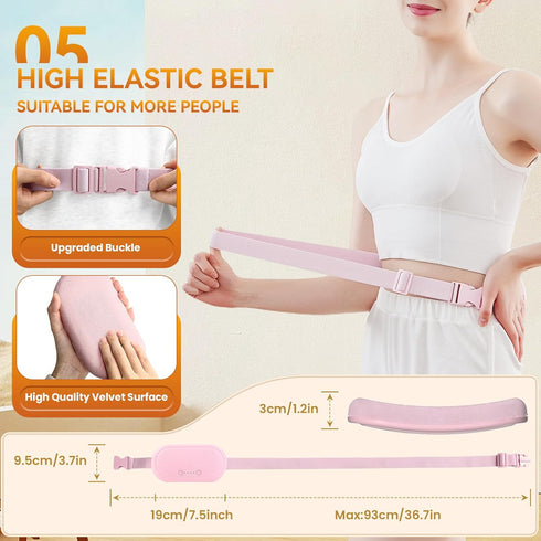 PVOGRT 4 4 Portable Electric Heating Pad for Period Cramps, Menstrual Heating Pads with Heat Levels and Vibrating Modes