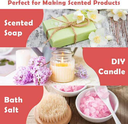 Set (20 Packs 5ml), Floral and Dessert Fragrance Oils, Holamay Scented Oils for Soap & Candle Making Scents