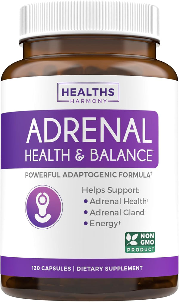 Adrenal Support & Cortisol Manager - Non-GMO, 120 Capsules, Powerful Adrenal Health with Ashwagandha
