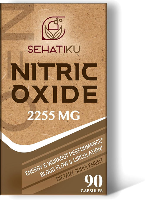 Nitric Oxide Supplement 2255 MG with 6-in-1 Phytonutrient Blend for Heart & Circulation, 90 Capsules