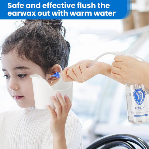 Ear Wax Removal Kit - Safe & Effective Ear Wash Kit with 500ml Ear Bottle, 20 Comfortable Reusable Tips, Big Basin &