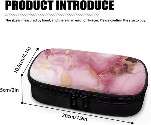 Marble Insulin Travel Case - Insulated Diabetic Medication Organizer Carrying Bag with Extra Pouch for Diabetic