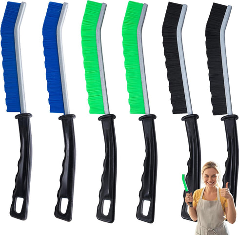 Prelady 6-Pack Hard Bristle Crevice Cleaning Brush, Best Tool for Cleaning Grout, Gaps,