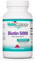 Nutricology Biotin 5000 mcg Supplement, Vitamins for Hair, Skin and Nails, 60 Vegetarian Capsules