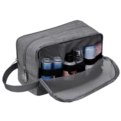 Toiletry Bag for Men, Water Resistant Hanging Dopp Kit, Small Shaving Bag for Traveling (Denim Grey)