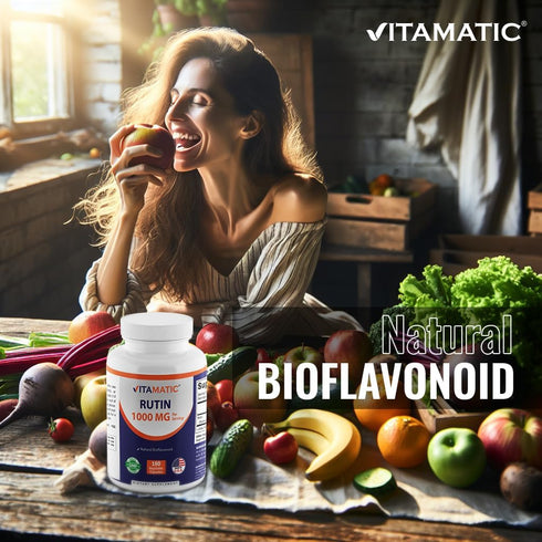 Vitamatic Rutin 1000mg Supplement, 90 Servings, Bioflavonoid, Free Radical Scavenger, Non-GMO, Gluten Free