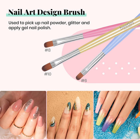 Beetles Gel Nail Brush Set, 7Pcs Nail Art Brushes for Home and Salon Use, Nail Painting Decoration