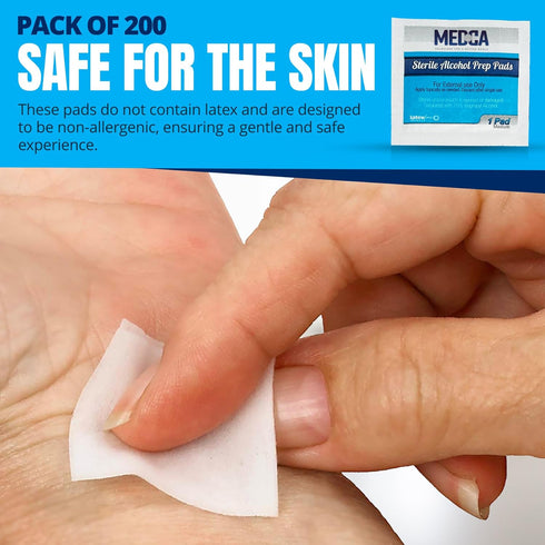 MEDca Alcohol Prep Pads - Sterile Medium 2-Ply Pack of 200