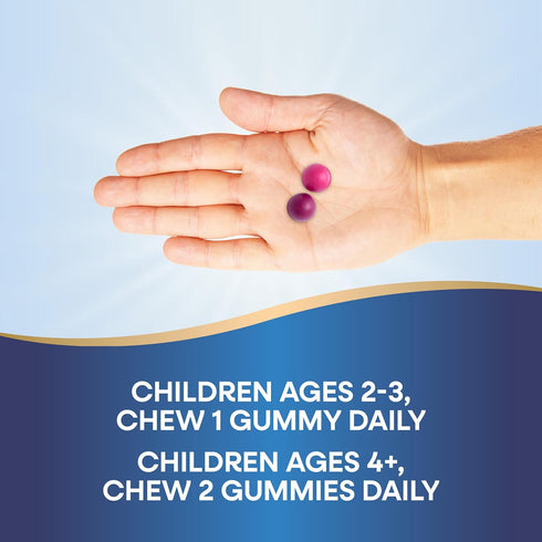 Nature's Way Kids Gummies, Growing Bones & Muscles, Calcium, Magnesium, Vitamins D3 & K1, Wildberry, 60 Count