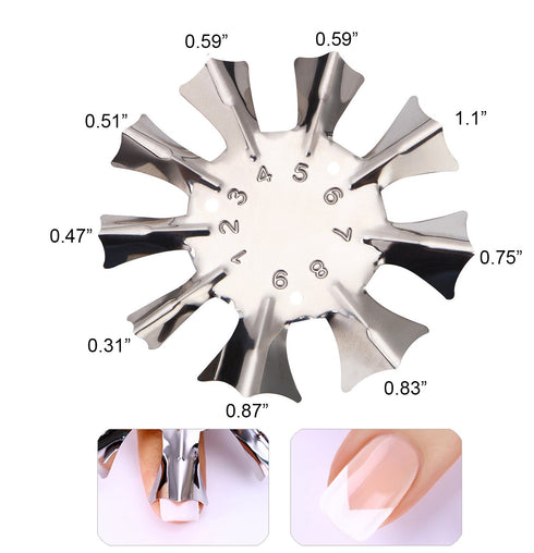 WOKOTO 3pcs C-Shape Manicure Edge Trimmer Tool, Easy French Smile Line Gel Cutter, Stainless Steel (3 Patterns)