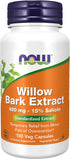 NOW Supplements White Willow Bark, 400 mg, 15% Salicin, Standardized Extract, 100 Veg Capsules