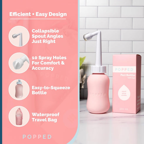 Portable Peri Bottle for Postpartum Care - Spray Bottle for Pain Relief after Birth (Pink, 10 oz)