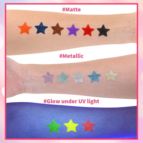 Temporary Tattoo Markers for Skin, 15PCS Dual-Ended Tattoo Pen + 50 Paint Stencils + 43 Tattoos Stickers