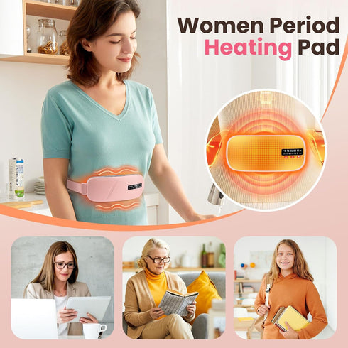 Kobzipanda 5 4 Electric Heating Pad for Lower Back Pain - Rechargeable Lower Back Heat Wrap with Heat & Massage Modes