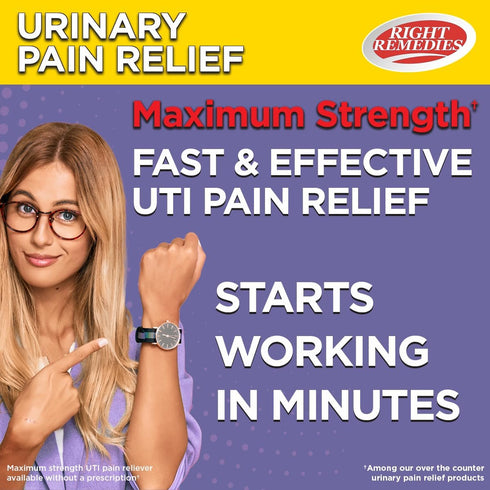Urinary Pain Relief Phenazopyridine HCl 99.5mg Tablets, Maximum Strength OTC for Fast Relief of UTI Pain, 72 count