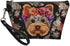 Howilath Floral Yorkie Terrier Dog Makeup Bag, Portable Cosmetic Clutch Bag for Women Travel Shopping