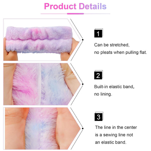 VELSCRUN 6 Pack Spa Headband Set, Multicolour Purple Makeup Headband for Washing Face and Skincare