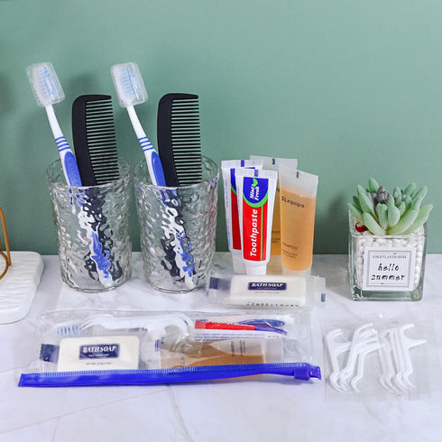 Hygiene Kit Bulk, Individually Packed Travel Hygiene Kit with Toothbrush, Toothpaste, Comb, Shampoo, Soap, Floss Picks
