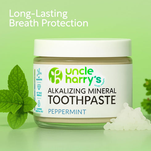Uncle Harry's Peppermint Remineralizing Toothpaste | Natural Whitening Tooth Paste Freshens Breath & Promotes Enamel |