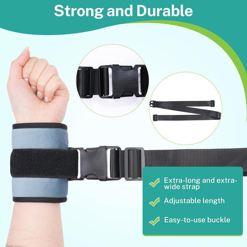 Legs-4Pcs lefeke Patient Medical Restraints with Quick Release Buckles, Bed Restraints Belts for Wrists and Ankles