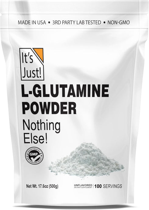 It's Just! L-Glutamine Powder, Unflavored Amino Acid, Faster Muscle Recovery, Leaky Gut, Digestive Support (500 Grams /