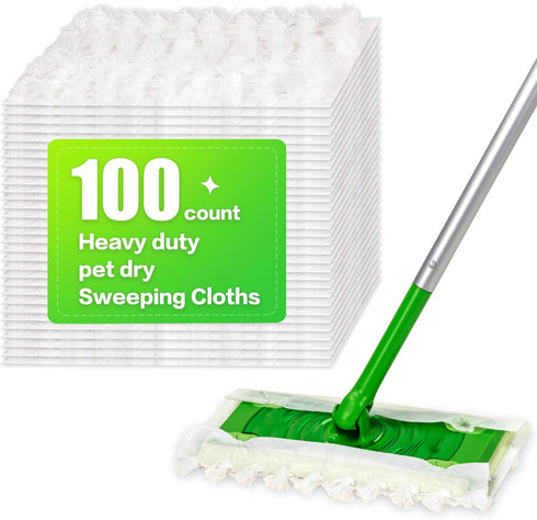 YHOVID Heavy Duty Dry Sweeping Cloths Compatible with Sweeper Mop, Microfiber Duster Mop