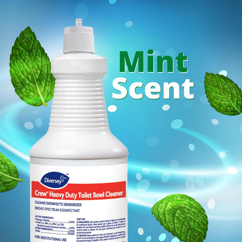 CREW 04560 Heavy Duty Toilet Bowl Cleaner & Disinfectant, 32-Ounce, 23% HCI, Mint Scent, Ready-to-Use