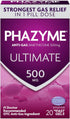 Phazyme Gas Relief, Ultimate Bloating Relief for Adults, 500 mg Simethicone Fast Gels, 20 Count