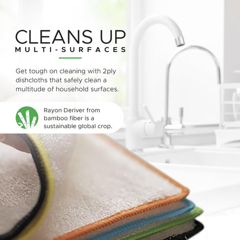 Whiffkitch Dishcloths & Towels for Kitchen, 9x9 Inches, Multi Color, 6 Pack, Durable Non-Scratch