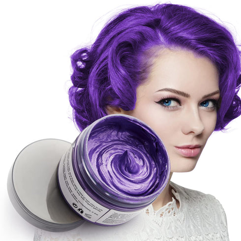Purple Hair Color WAX 4.23 oz - Instant Temporary Hair Dye Wax for Men and Women, Party, Daily Use, Cosplay